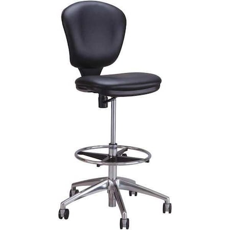 Drafting Chair Extended Height Chair, Black, Vinyl, 23