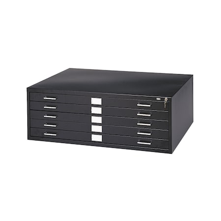 Flat File Cabinet, Black, 5 Drawers MPN:4994BLR