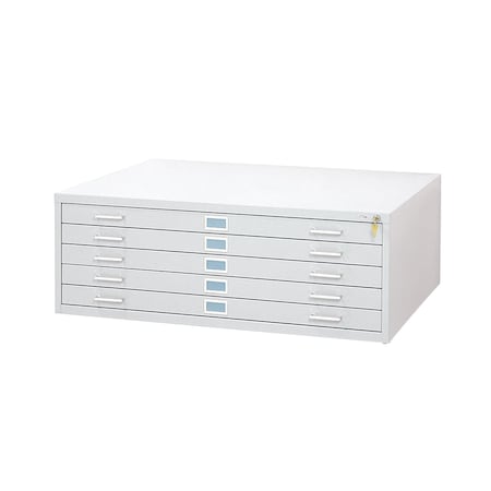 Flat File Cabinet, White, 5 Drawers MPN:4996WHR