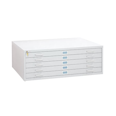Flat File Cabinet, White, 5 Drawers MPN:4998WHR