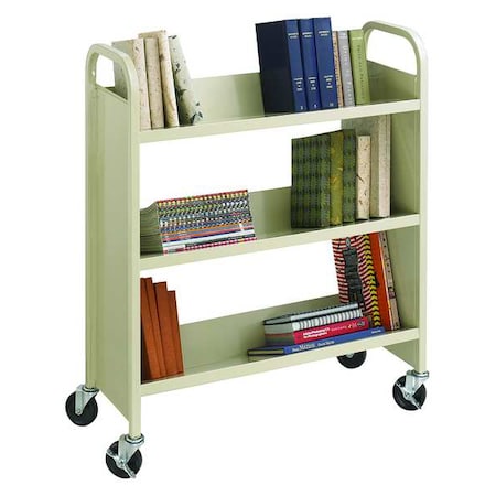 Book Cart, Single Sided, Steel, Powder Coat MPN:5358SA