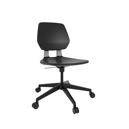 Task Chair, Blk, Blk, Polyurethane, Swivel MPN:7825BL