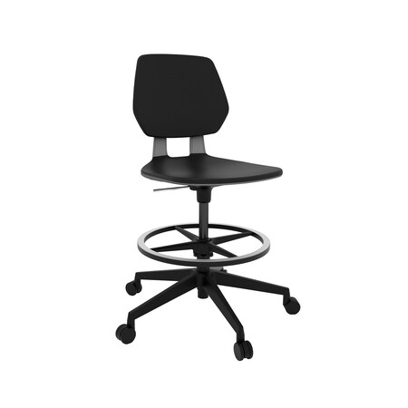 Task Chair, Blk, Blk, Polyurethane, Swivel MPN:7827BL