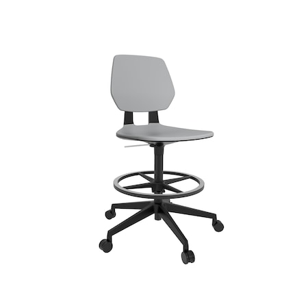Task Chair, Gray, Blk, Polyurethane, Swivel MPN:7827GR
