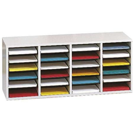 Literature Org, Wood, Adjustable, 24, Grey MPN:9423GR