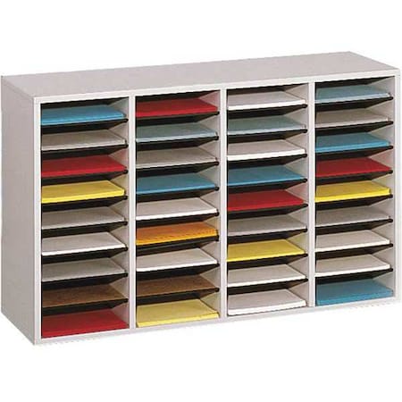 Literature Org, Wood, Adjustable, 36, Grey MPN:9424GR