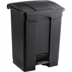 Safco® Plastic Step-On Receptacle 17 Gallon Black - 9922BL 9922BL