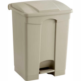 Safco® Plastic Step-On Receptacle 17 Gallon Beige - 9922TN 9922TN