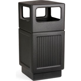 Safco® Canmeleon™ Recessed Panel Side Open 38 Gallon Black 9476BL 9476BL