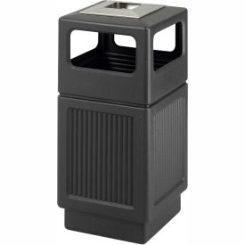 Safco® Canmeleon™ Recessed Panel Ash Urn Side Open 38 Gallon Black 9477BL 9477BL