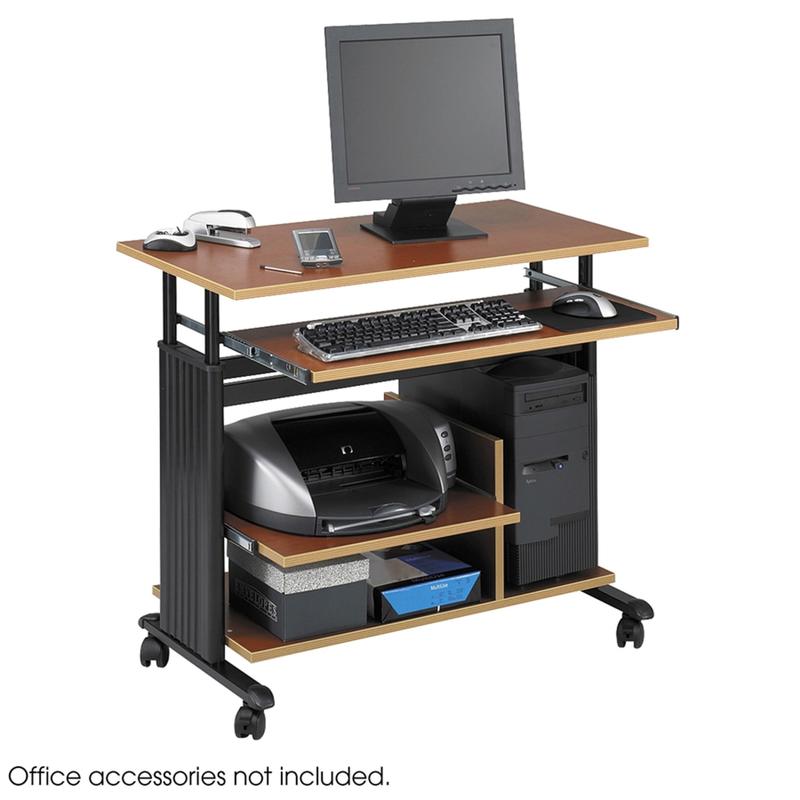Safco Muv Adjustable Mini-Tower Workstation, 33inH x 22inW x 35-1/2inD, Cherry MPN:1927CY