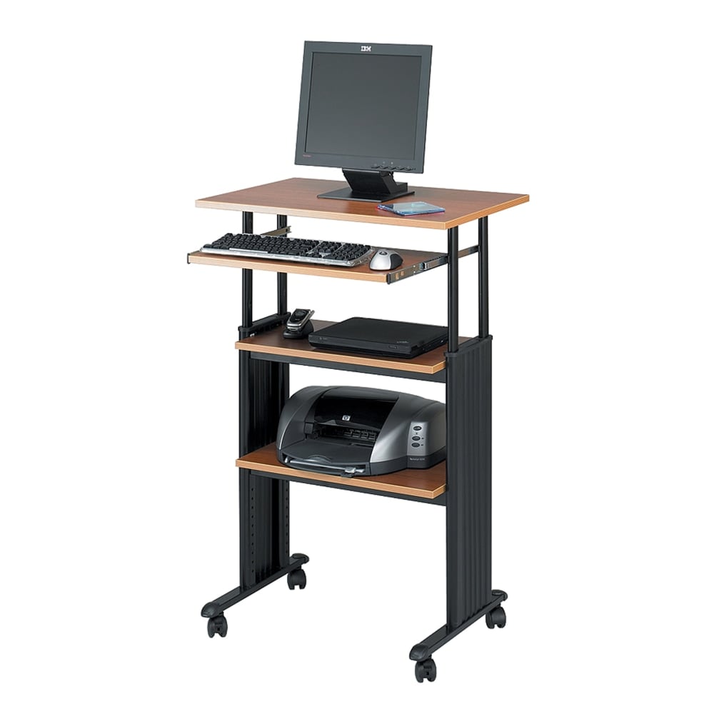 Safco Muv Stand-up Adjustable Height Desk Workstation, 49inH x 22inW x 29inD, Medium Oak MPN:1929MO