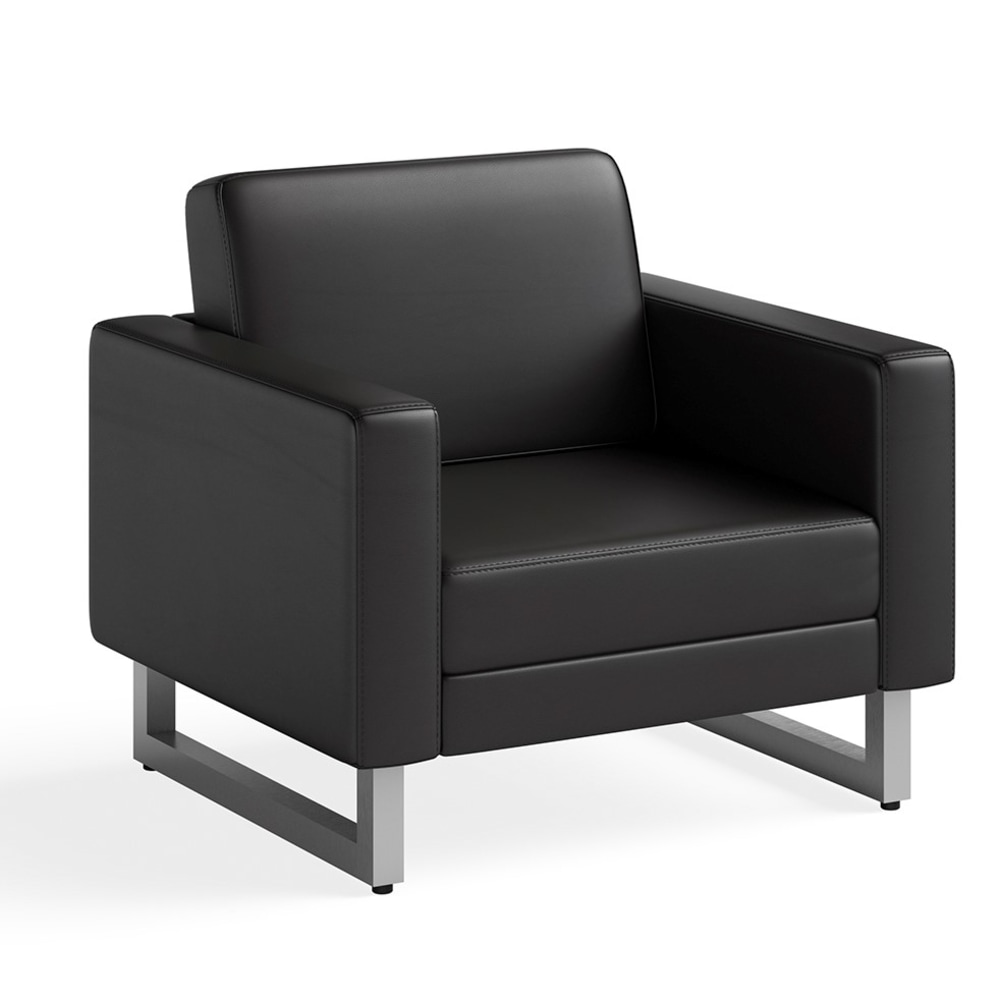 Safco Mirella Lounge Chair, Black/Silver MPN:1732MRL2SLVBL
