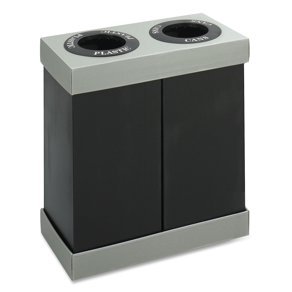 Safco At-Your-Disposal Recycling Center Double, 33inH x 31inW x 16inD, 28-Gallon, Black MPN:9794BL