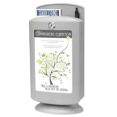 Suggestion Box, Gry, 14 1/2 in H, 7 in W MPN:4233GR