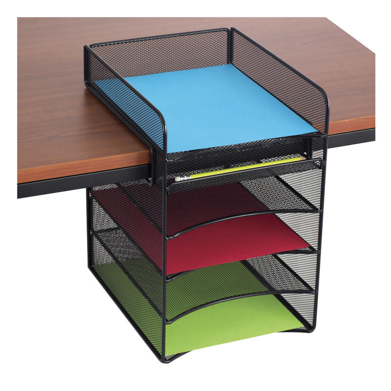 Safco Onyx Mesh Hanging Organizer, 5-Section Horizontal, Black MPN:3240BL