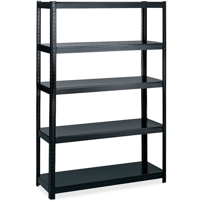Safco 48in Wide 24in Deep Boltless Shelving - 5 Compartment(s) - 72in Height x 48in Width x 24in Depth - Floor - Black - Steel - 1Each MPN:5244BL