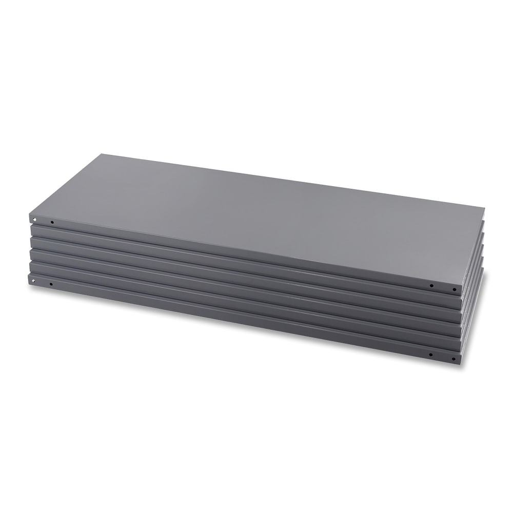 Safco Industrial Steel Shelf Pack, 85inH x 48inW x 18inD, 6 Shelves, Gray MPN:6253