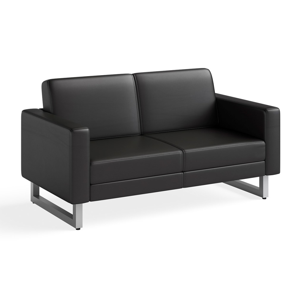 Safco Mirella Lounge Settee, Black/Silver MPN:1731MRL2SLVBL