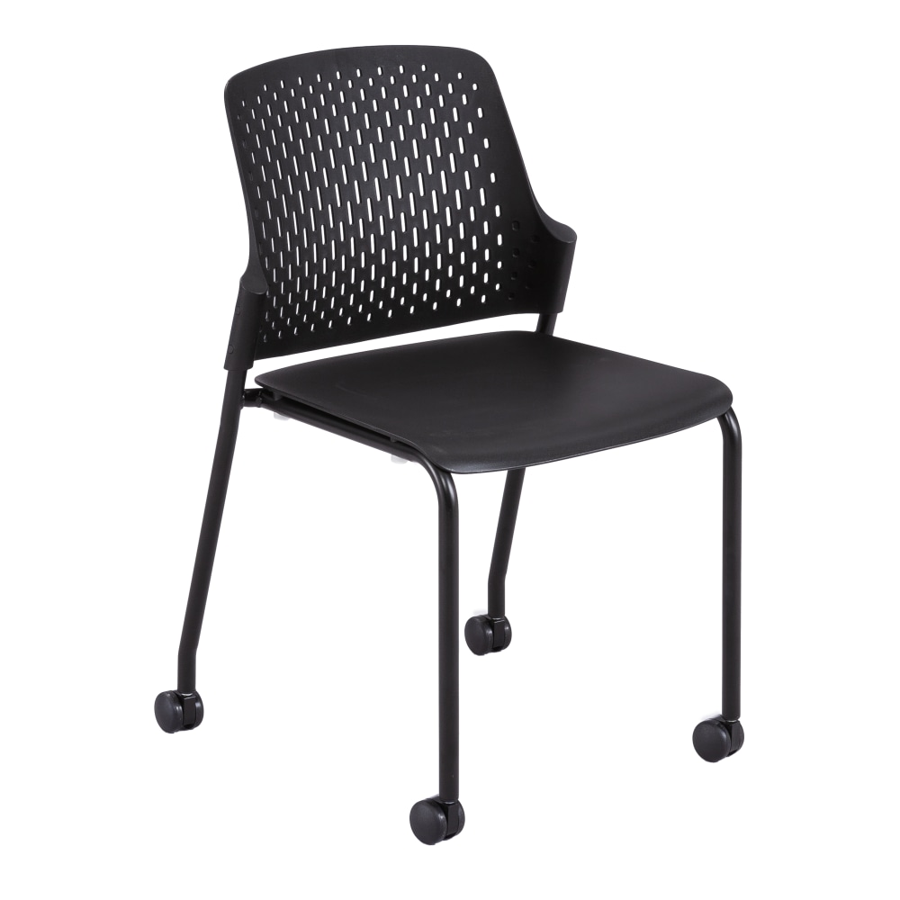 Safco Next Stack Chairs With Casters, Black, Set Of 4 Chairs MPN:4314BL