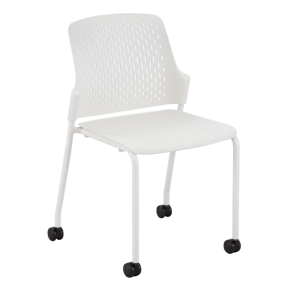 Safco Next Stack Chairs With Casters, White, Set Of 4 Chairs MPN:4314WH
