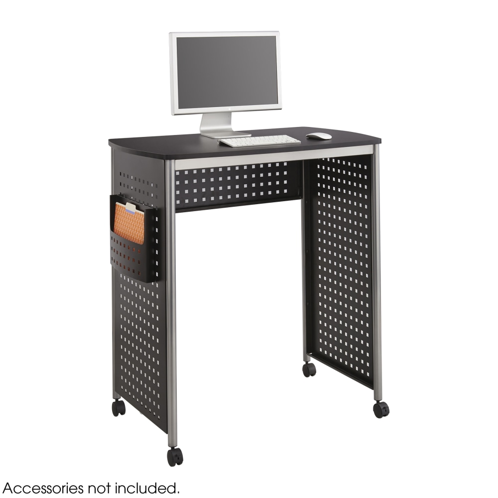 Safco Scoot Stand-Up Workstation, 42 1/8inH x 39 7/16inW x 23 5/16inD, Black/Silver MPN:1908BL