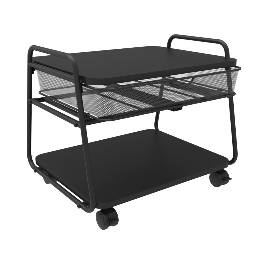 Safco Onyx Under-Desk Machine Stand, 17 1/2inH x 21inW x 16inD, Black MPN:5208BL