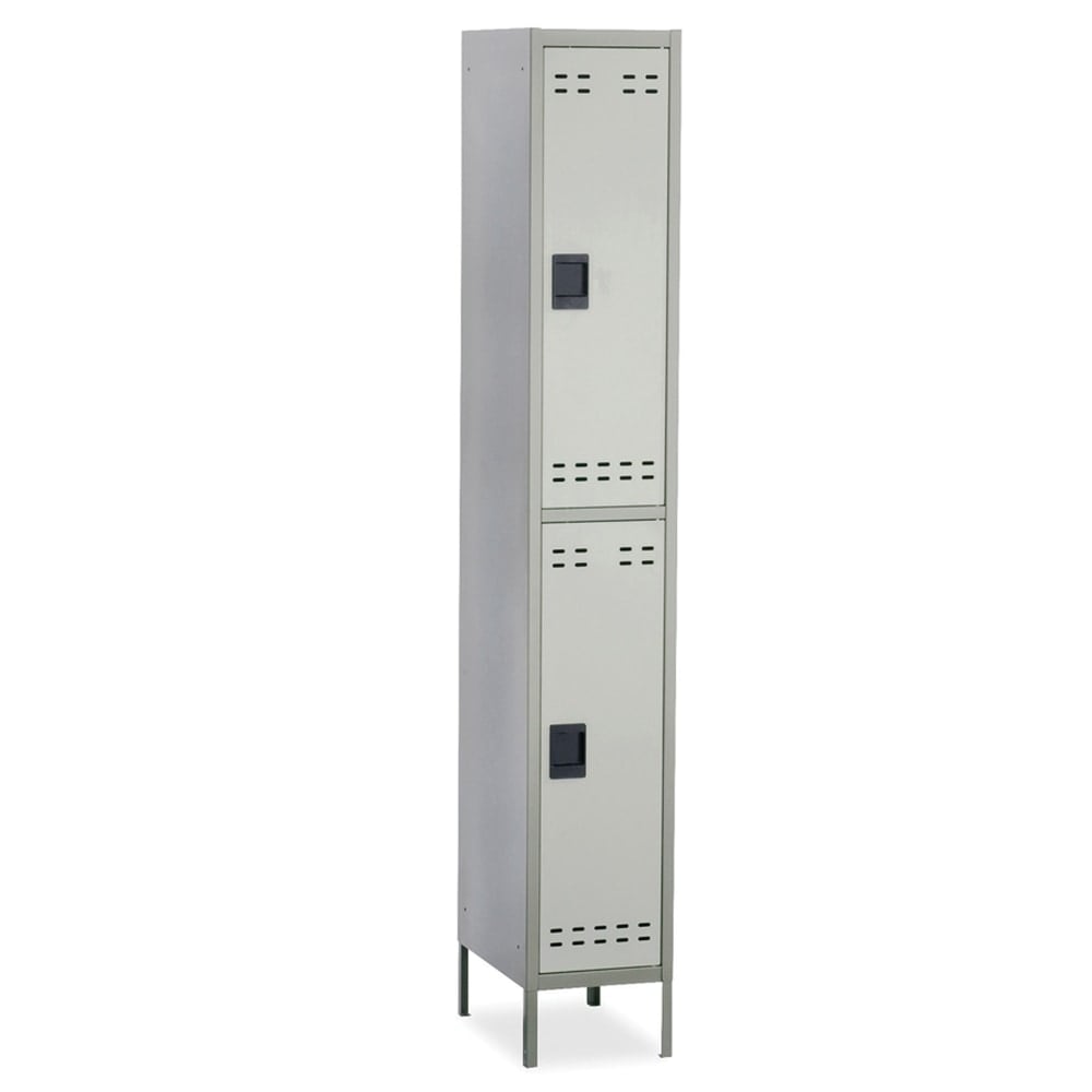 Safco Double-Tier Two-Tone Locker With Legs, 78inH x 18inW x 12inD, Gray MPN:5523GR