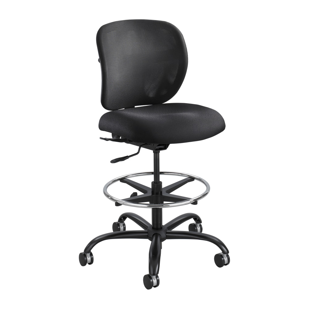 Safco Vue Heavy-Duty Stool, Mesh Back/Fabric Seat, Black MPN:3394BL