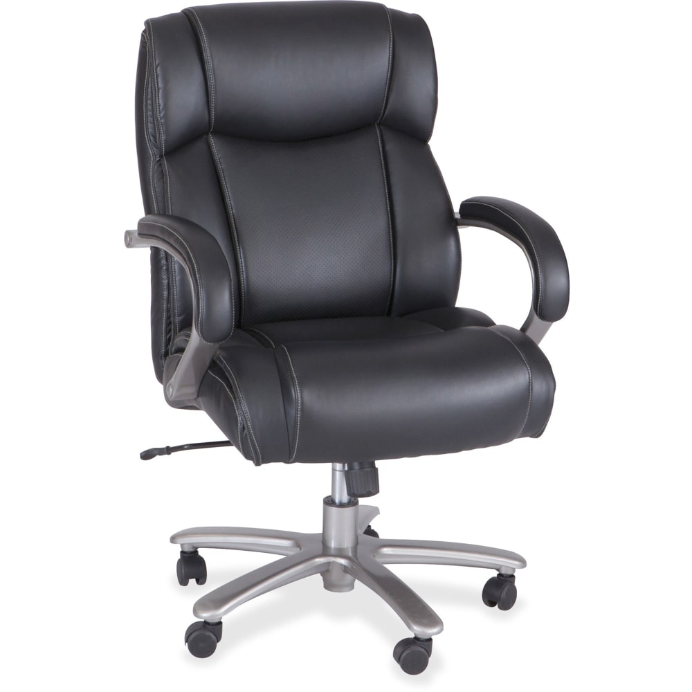 Safco Big & Tall Bonded Leather Mid-Back Chair, 400 Lb Capacity, Black MPN:3503BL