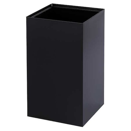 25 gal Square Recycling Bin, Open Top, Black, Steel, 1 Openings MPN:2981BL