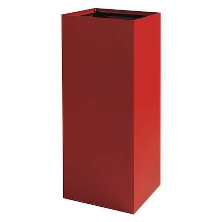 37 gal Square Recycling Bin, Open Top, Red, Steel, 1 Openings MPN:2983BG