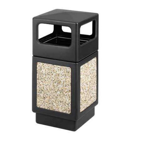 Canmeleon 38 gal Square Outdoor Can, Black, None, Plastic, 18 1/4 in MPN:9472NC