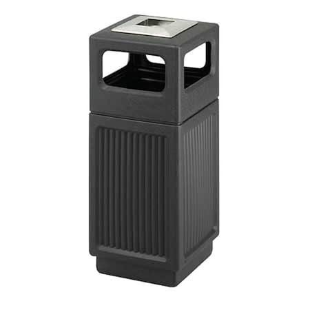 Canmeleon 15 gal Square Outdoor Can, Black, None, Plastic, 13 3/4 in MPN:9474BL
