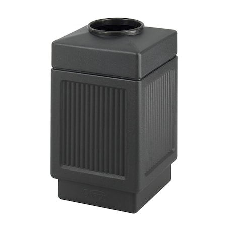 Canmeleon 38 gal Square Outdoor Can, Black, None, Plastic, 18 1/4 in MPN:9475BL