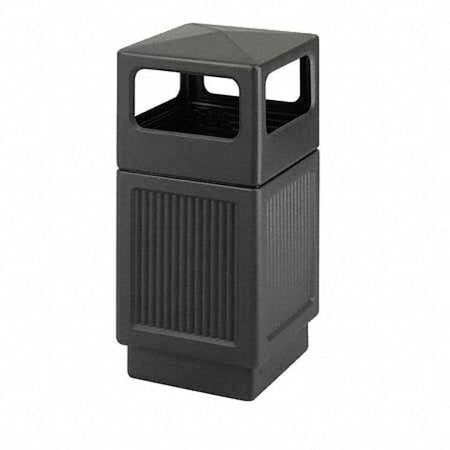 Canmeleon 38 gal Square Outdoor Can, Black, None, Plastic, 18 1/4 in MPN:9476BL