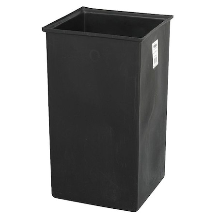 36 gal Square Indoor Plastic Can, Black, Plastic, 17 in MPN:9669