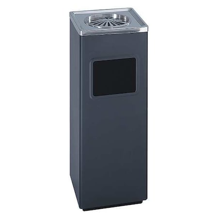 3 gal Square Indoor Metal Can, Black, Steel, 9 1/2 in MPN:9696BL