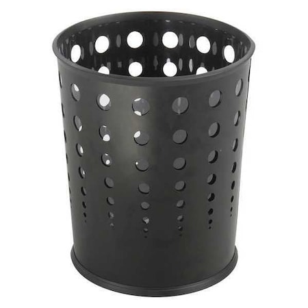 Bubble 6 gal Round Indoor Trash Can, Black, None, PVC Plastic, Steel, Not Applicable, 3 PK MPN:9740BL