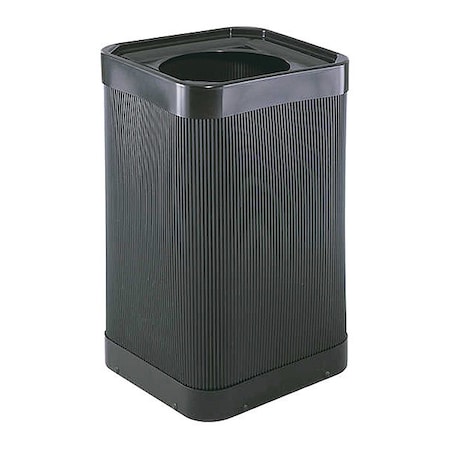 38 gal. Plastic Square Trash Can, Black MPN:9790BL