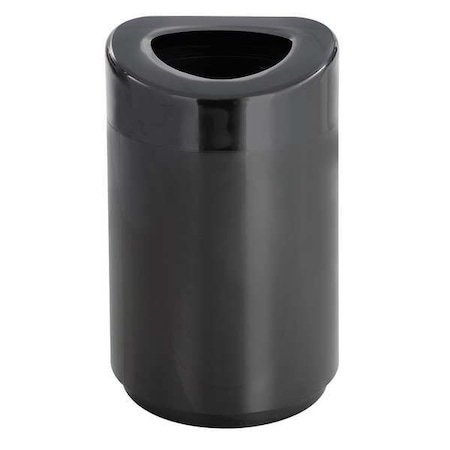 30 gal. Steel, Rigid Plastic Round Trash Can, Black MPN:9920BL