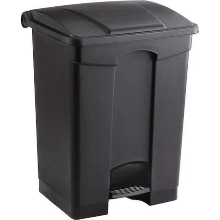 17 gal. Plastic Rectangular Trash Can, Black MPN:9922BL