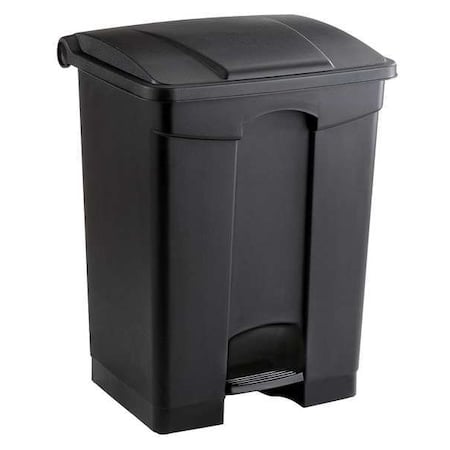 17 gal Rectangular Step-On Can, Black, Step-On, Plastic, 19 3/4 in MPN:9922BL