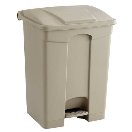 17 gal. Plastic Rectangular Trash Can, Beige MPN:9922TN