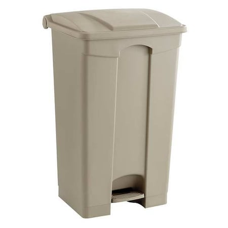 23 gal. Plastic Rectangular Trash Can, Beige MPN:9923TN