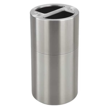 15 gal Round Indoor Metal Can, Stainless Steel, None, Aluminum, Not Applicable MPN:9931SS
