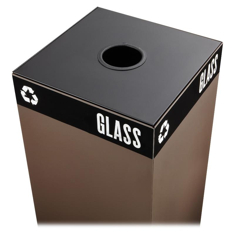 Safco Public Square Recycling Receptacle Lid, 4in Diameter Circular Opening, 3/4inH x 15inW x 15inD, Black MPN:2988BL