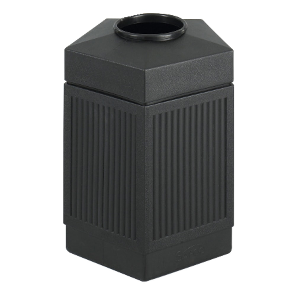 Safco Canmeleon Plastic Indoor/Outdoor Trash Receptacle, 45 Gallons, 31-1/2inH x 24inW x 23inD, Black MPN:9486BL