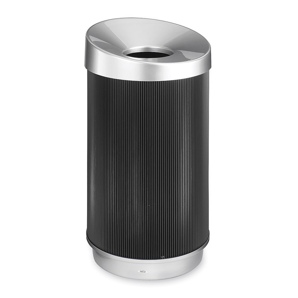 Safco At-Your-Disposal Vertex Waste Receptacle, 38 Gallons, Black/Silver MPN:9799BL