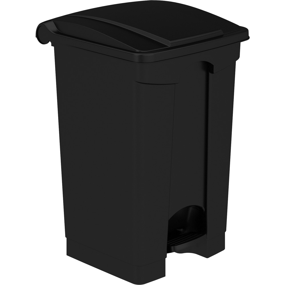 Safco Plastic Step-on Waste Receptacle - 12 gal Capacity - Foot Pedal, Lightweight - 23.8in x 15.8inx 16in Depth - Plastic - Black - 1 / Carton MPN:9925BL